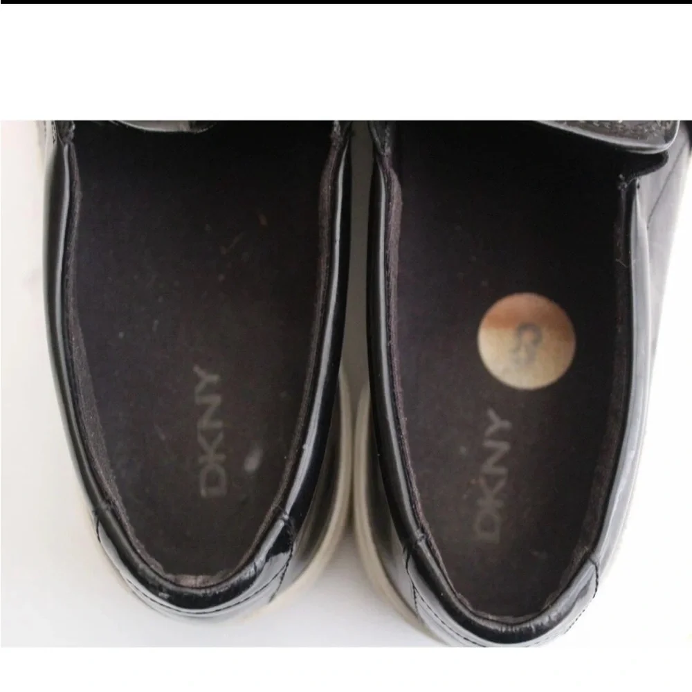 DKNY Y2K Chunky Black Slip on Shoes Sz 8 Baddie Goth Grunge